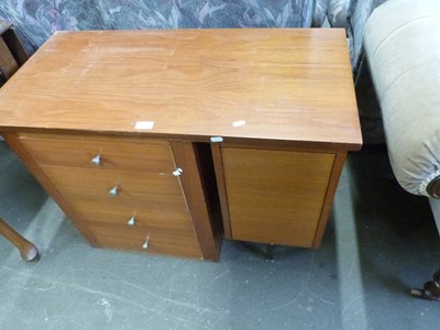 Lot 739 - Four drawer desk with filing cabinet