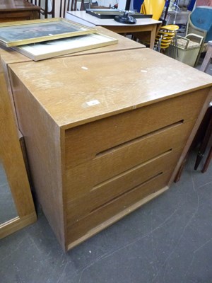 Lot 749 - Pair of four drawer chest of drawers on turned...