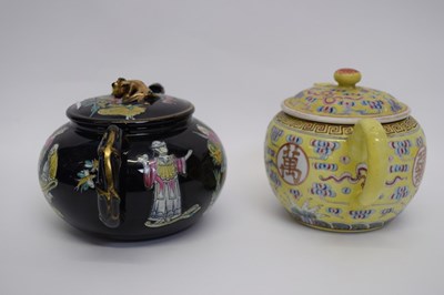 Lot 1 - One Chinese tea pot,and one famille noir...