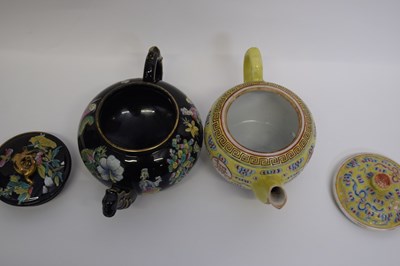 Lot 1 - One Chinese tea pot,and one famille noir...