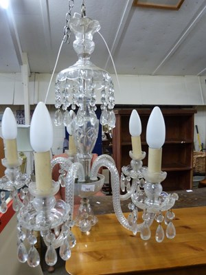 Lot 753 - Five branch glass chandelier