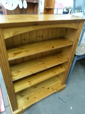 Lot 754 - Four tier free standing pine bookcase