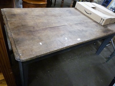 Lot 756 - Grey painted pine topped kitchen table