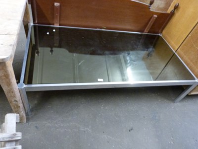 Lot 775 - Aluminium framed glass topped coffee table,...