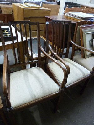 Lot 819 - Pair of mahogany framed elbow chairs