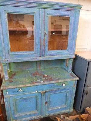 Lot 826 - Shabby chic blue painted pine dresser with...