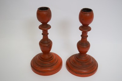 Lot 11 - Pair of late 19th century Chinese wooden...