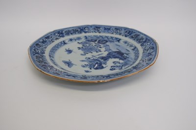 Lot 13 - 18th century Chinese porcelain shaped plate,...