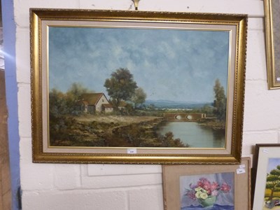 Lot 239 - Vogel study of a country cottage, oil on...