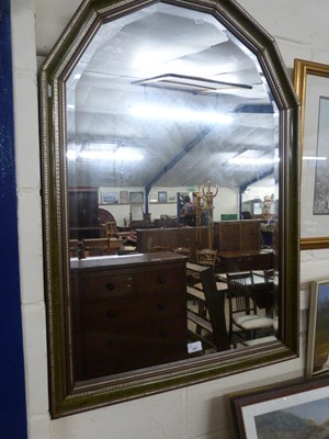Lot 247 - Modern bevelled wall mirror in arched frame