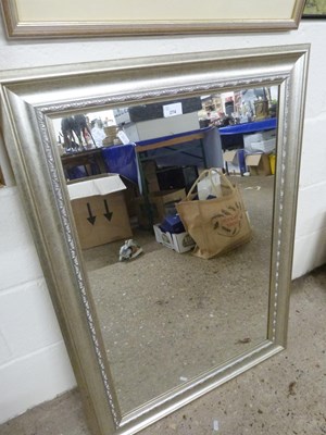 Lot 274 - Modern rectangular wall mirror in silvered...