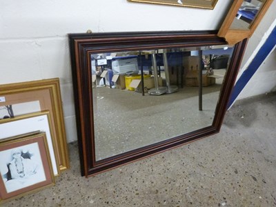 Lot 276 - Modern rectangular bevelled wall mirror in...