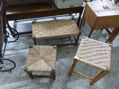 Lot 278 - Group of three covered stools