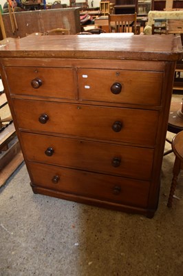 Lot 283 - Victorian mahogany five drawer chest, 101cm wide