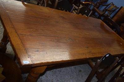 Lot 285 - Reproduction rectangular oak dining table with...