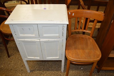 Lot 309 - White painted side cabinet and a further...