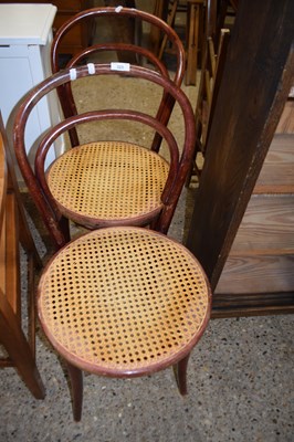 Lot 323 - Pair of 20th Century cane seated bentwood cafe...