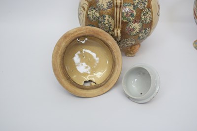 Lot 26 - Japanese Satsuma pottery Koro and cover...