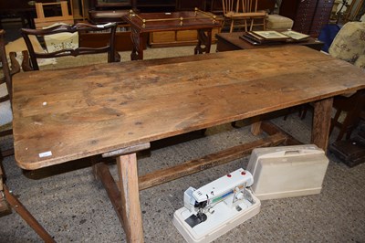 Lot 333 - Large pine refectory style kitchen table with...