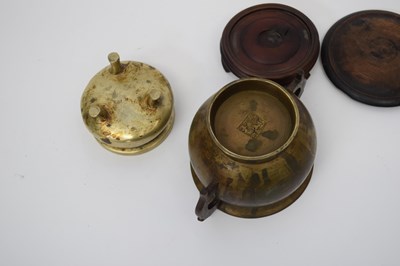 Lot 28 - Chinese metal censer with Xuande mark to base...