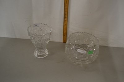 Lot 159 - Cut clear glass bowl and matching vase