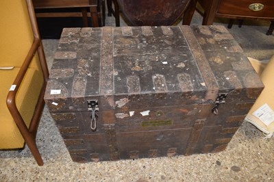 Lot 354 - 19th Century iron bound chest, possibly...