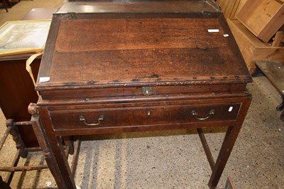 Lot 370 - Georgian oak clerks desk with flip top and...