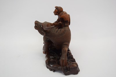 Lot 30 - Chinese carving of a buffalo with man astride...