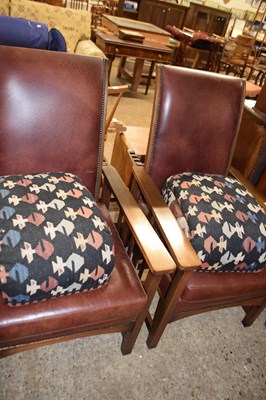 Lot 373 - Pair of early 20th Century recliner armchairs...