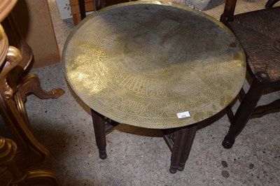 Lot 375 - Bonares type brass tray top table