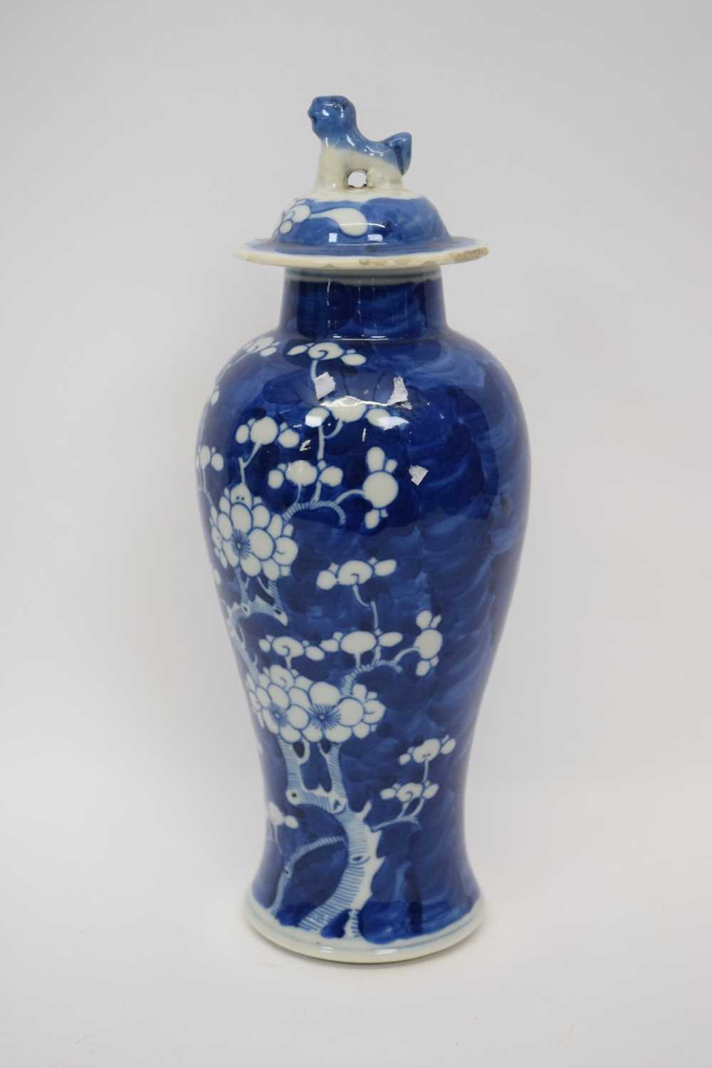Lot 30 - Chinese porcelain vase, blue ground with...