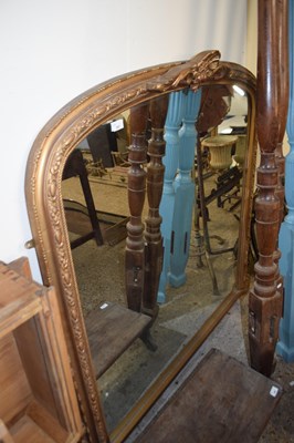 Lot 387 - 20th Century arched top over mantel mirror in...