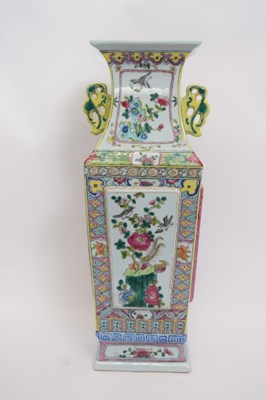Lot 31 - Chinese porcelain vase of square section with...