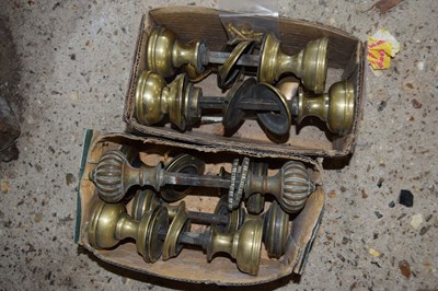 Lot 396 - Two boxes brass door knobs