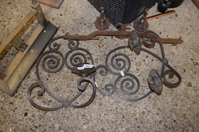 Lot 402 - Pair of iron wall mounted lamps and one other (3)