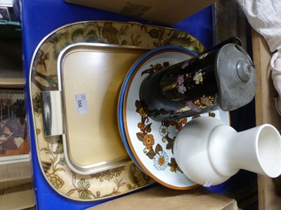 Lot 556 - Mixed Lot: Various serving trays, jars, pewter...