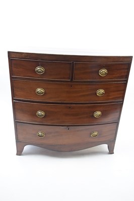 Lot 302 - Georgian mahogany chest of two short over...