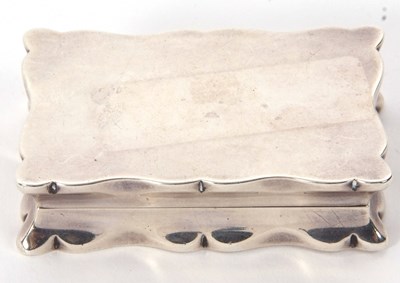 Lot 2 - George Vl silver snuff box, of oval plain form...