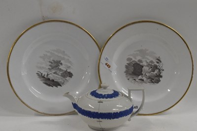 Lot 383 - A 19th Century Wedgwood teapot and two Spode...