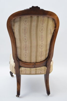 Lot 311 - Victorian walnut framed nursing chair with...