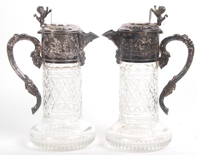 Lot 265 - A pair of cut glass and silver plated...