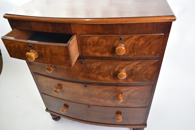 Lot 315 - Victorian mahogany bow front chest of two...