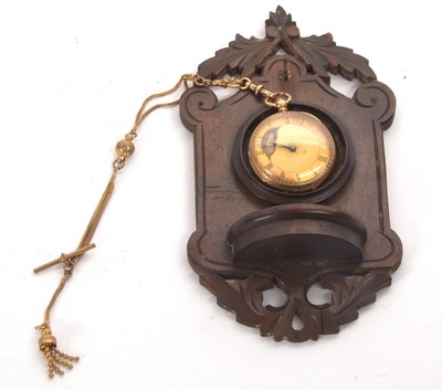 Lot 277 - An 18ct gold pocket watch with chain, the...