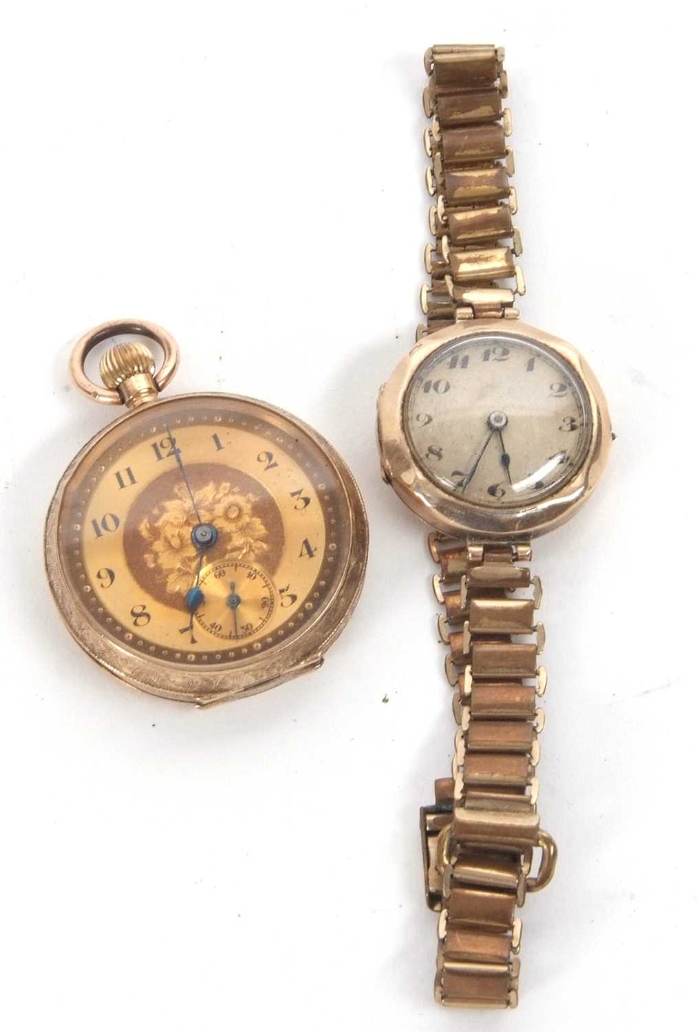 Lot 279 - A 9ct gold pocket watch and a 9ct gold cased...