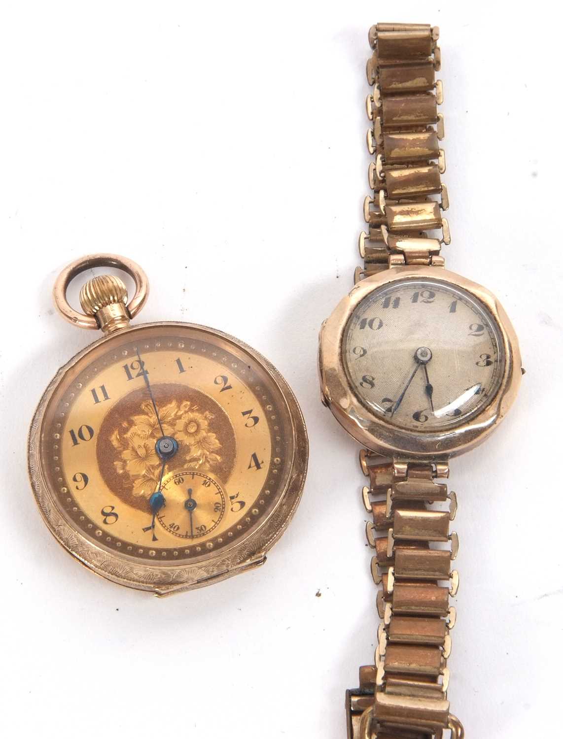 Lot 279 - A 9ct gold pocket watch and a 9ct gold cased