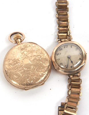 Lot 279 - A 9ct gold pocket watch and a 9ct gold cased...