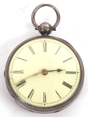 Lot 281 - A silver open face pocket watch, hallmarked in...