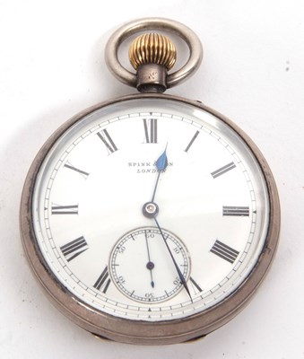 Lot 283 - A silver open face pocket watch, hallmarked...