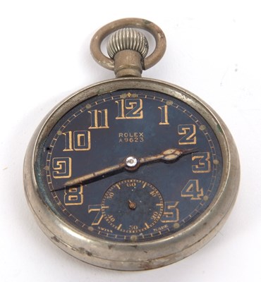 Lot 290 - A Rolex military pocket watch, stamped on the...