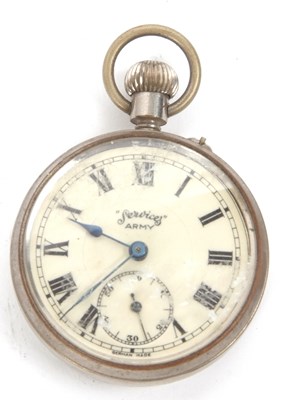 Lot 291 - A Services Army pocket watch, the pocket watch...